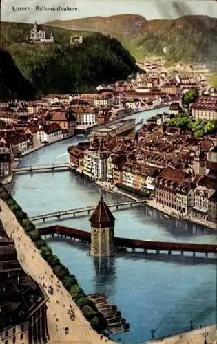 Ak Luzern Stadt Schweiz, Gesamtansicht, Ballonaufnahme