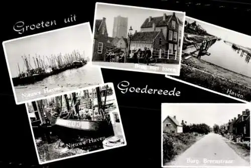 Ak Goedereede Südholland, Hafen, Brücke mit Turm, Burg Breenstraat