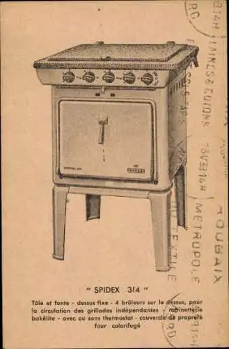 Ak Reklame, Fonderies Arthur Martin, Riven, Spidex 314
