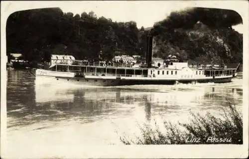 Foto Ak Donaudampfer Hebe, Linie Linz-Passau