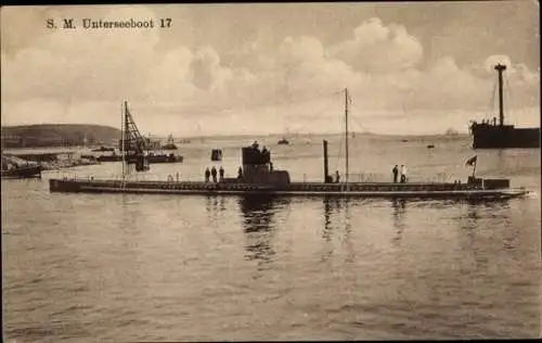 Ak Deutsches U Boot, Unterseeboot, SM U 17, Kaiserliche Marine
