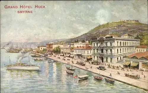 Künstler Ak Smyrna Izmir Türkei, Grand Hotel Huck