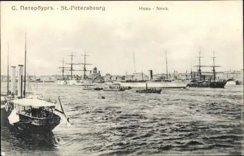 Ak Sankt Petersburg Russland, Neva, Schiffe