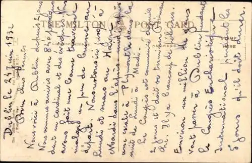 Ak Dublin Irland, Parnell's Monument