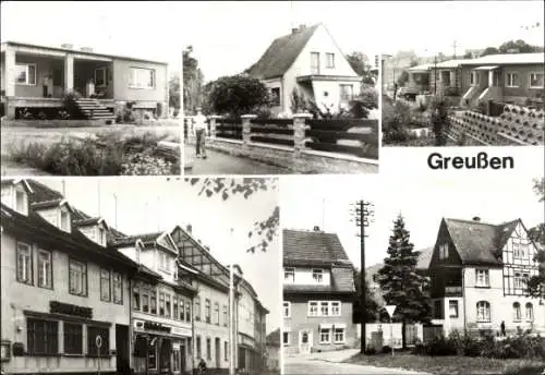 Ak Greußen in Thüringen, Im Ried, Am Bad, Neubaugebiet Ried, Markt