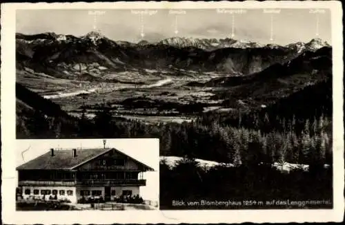 Ak Wackersberg in Oberbayern, Blomberghaus, Panorama, Lenggrieser Tal
