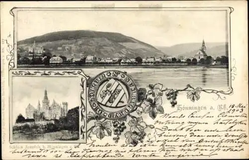 Ak Bad Hönningen am Rhein, Schloss Arenfels, Wappen