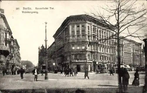 Ak Berlin Mitte, Rosenthaler Tor, Weinbergsweg, Billard-Fabrik, Geschäftshaus Carl Martienzen
