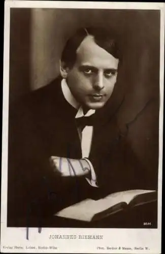 Ak Schauspieler Johannes Riemann, Portrait, Autogramm