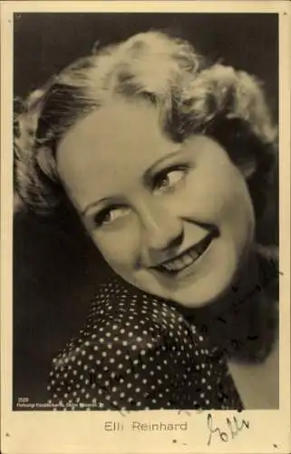Ak Schauspielerin Elli Reinhard, Portrait, Autogramm