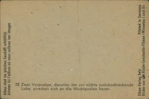 Sammelbild Karl May, Filmszene, Winnetou I und II, Nr. 72