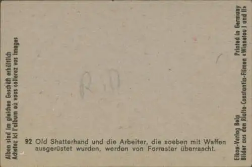 Sammelbild Karl May, Filmszene, Winnetou I und II, Nr. 92