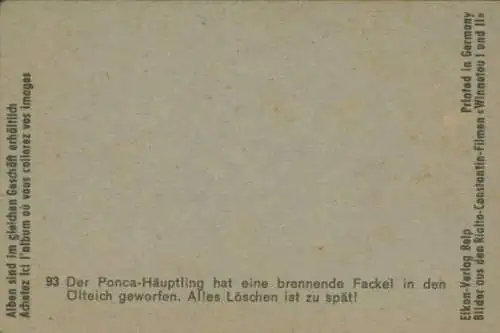 Sammelbild Karl May, Filmszene, Winnetou I und II, Nr. 93