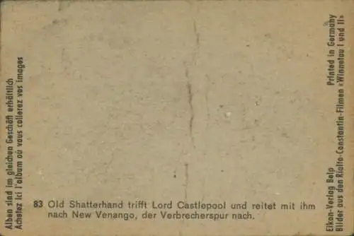 Sammelbild Karl May, Filmszene, Winnetou I und II, Nr. 83