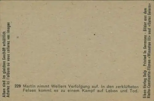 Sammelbild Karl May, Filmszene, Winnetou III, Unter Geiern, Nr. 229