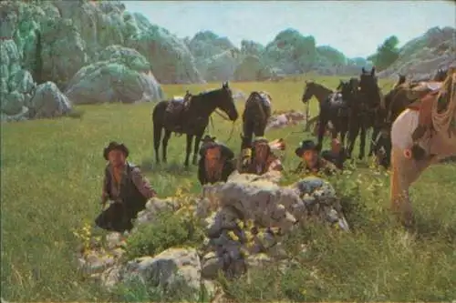 Sammelbild Karl May, Filmszene, Winnetou III, Unter Geiern, Nr. 126