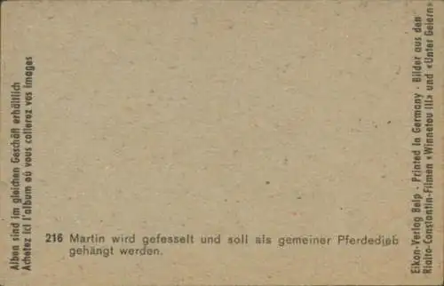 Sammelbild Karl May, Filmszene, Winnetou III, Unter Geiern, Nr. 216