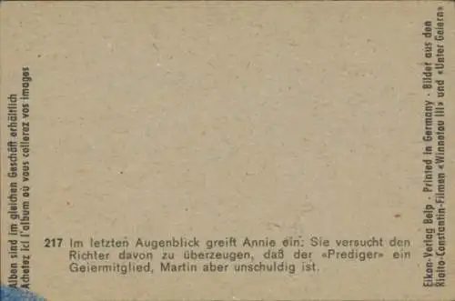 Sammelbild Karl May, Filmszene, Winnetou III, Unter Geiern, Nr. 217