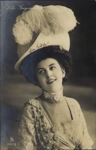 Ak Schauspielerin Lotte Gregowicz, Portrait, Hut