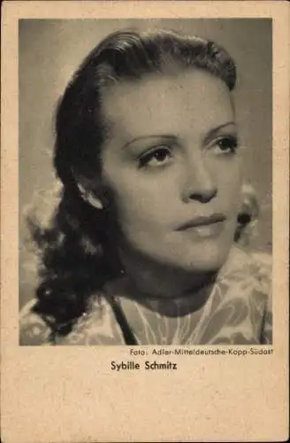 Ak Schauspielerin Sybille Schmitz, Portrait