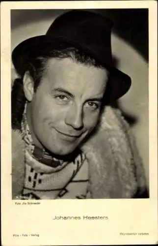 Ak Schauspieler Johannes Heesters, Portrait mit Hut