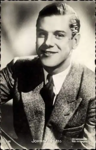 Ak Schauspieler Johnny Hess, Portrait