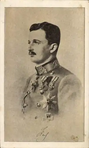 Ak Kaiser Karl I. von Österreich Ungarn, Portrait, Kärntner Landesverteidigung