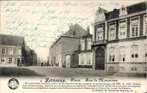 Ak Herseaux Herseeuw Mouscron Wallonien Hennegau, Rue de Mouscron