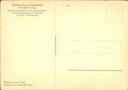 Ak Grumbach Jöhstadt im Erzgebirge Sachsen, Innenansicht vom Schullandheim Raummühle