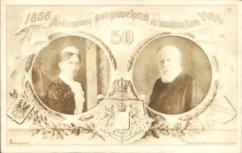 Ak Goldene Hochzeit des Großherzog Paares von Baden 1906, Luise, Friedrich