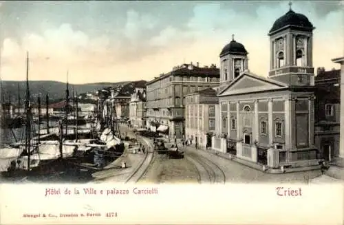 Ak Triest Trieste Friuli Venezia Giulia, Hotel de la Villa, Palazzo Carciotti