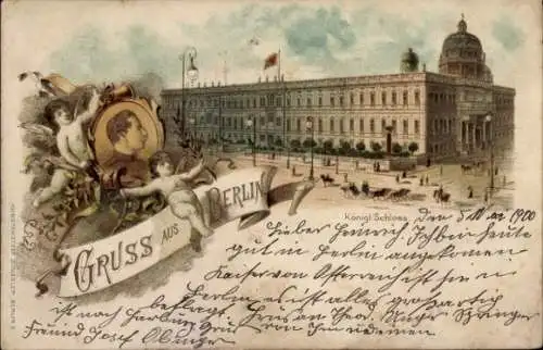 Litho Berlin Mitte, Schloss, Kaiser Wilhelm II.