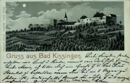 Mondschein Litho Bad Kissingen Unterfranken Bayern, Salzburg, Neustadt