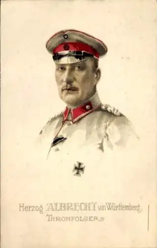 Ak Herzog Albrecht von Württemberg, Thronfolger, Portrait