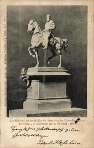 Ak Bamberg in Oberfranken, Prinz-Regenten-Denkmal, Enthüllungsfeier 1899