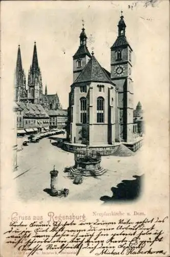 Ak Regensburg an der Donau Oberpfalz, Neupfarrkirche, Dom