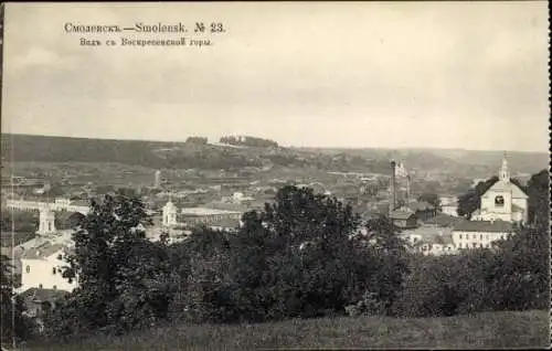Ak Smolensk Russland, Panorama, Blick vom Auferstehungsberg