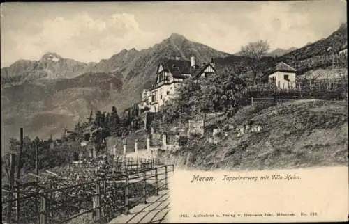 Ak Meran Merano Südtirol, Tappeinerweg, Villa Helm