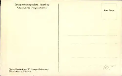 Ak Jüterbog in Brandenburg, Altes Lager, Truppenübungsplatz, Fliegeraufnahme