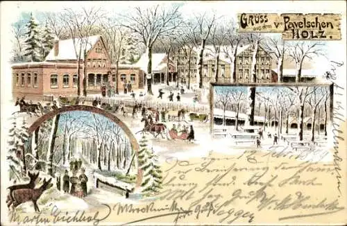 Winter Litho Braunschweig in Niedersachsen, Pawelsches Holz