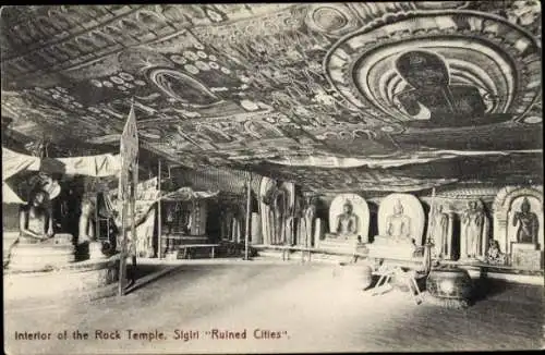 Ak Ceylon Sri Lanka, Inneres der Ruinenstädte des Felsentempels Sigiri