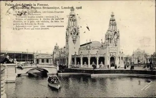 Ak London City England, Palais des Arts de la Femme, Exposition Franco-Britannique 1908