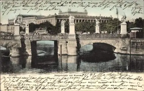 Ak Berlin Mitte, Schlossbrücke und Museum