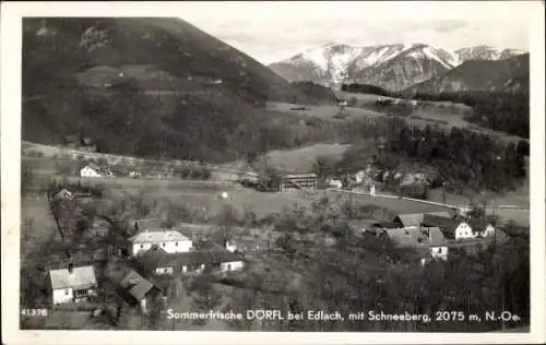 Ak Dörfl Edlach an der Rax Reichenau an der Rax Niederösterreich, Gesamtansicht, Schneeberg