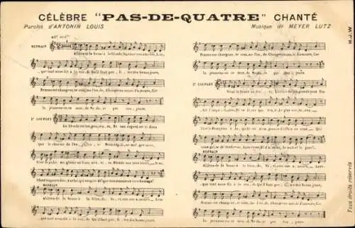 Lied Ak Pas de Quatre, Text Antonin Louis, Musik Meyer Lutz