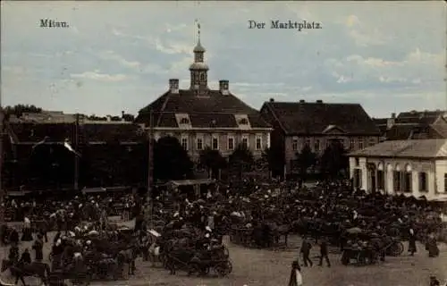 Ak Jelgava Mitau Lettland, Marktplatz