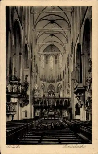 Ak Hansestadt Lübeck, Marienkirche, Innenraum