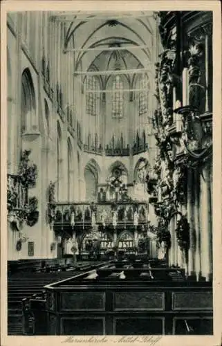 Ak Hansestadt Lübeck, Marienkirche, Mittelschiff