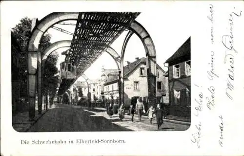 Ak Elberfeld Wuppertal in Nordrhein Westfalen, Sonnborn, Schwebebahn