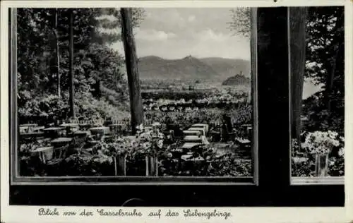 Ak Casselsruhe Bonn am Rhein, Blick zum Siebengebirge, Terrasse